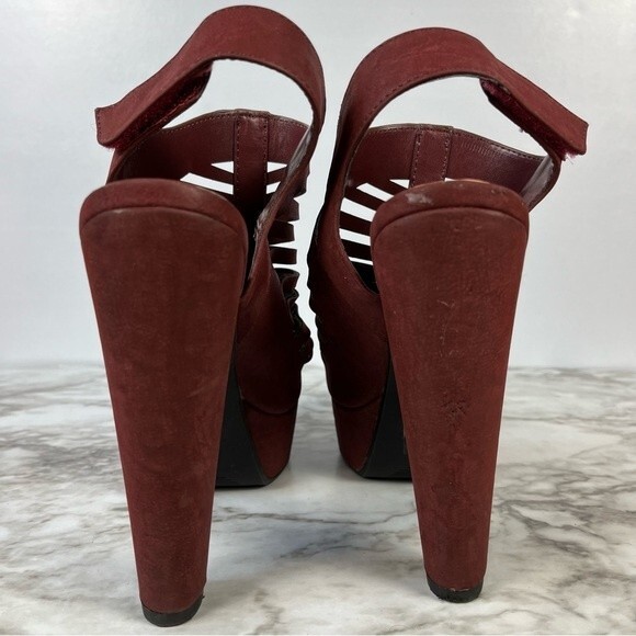 Speed Limit 98 Burgundy Strappy Heels- 5.5” Heels- Size 8 - Picture 4 of 4